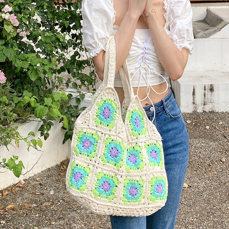 Sac Fleur et Crochet Fleurs vertes | Zachoo