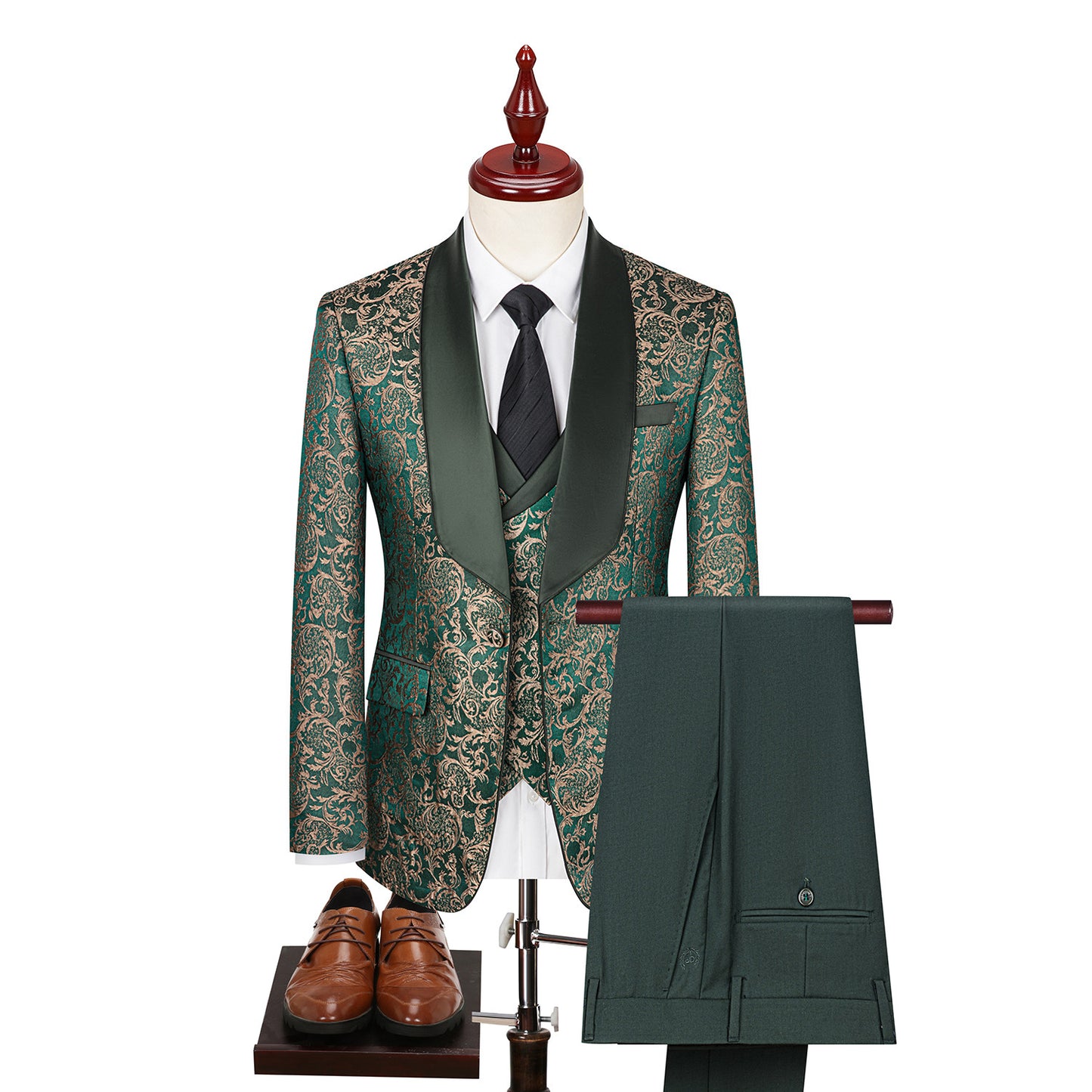 Costume Jacquard Aura Royale Vert | Zachoo