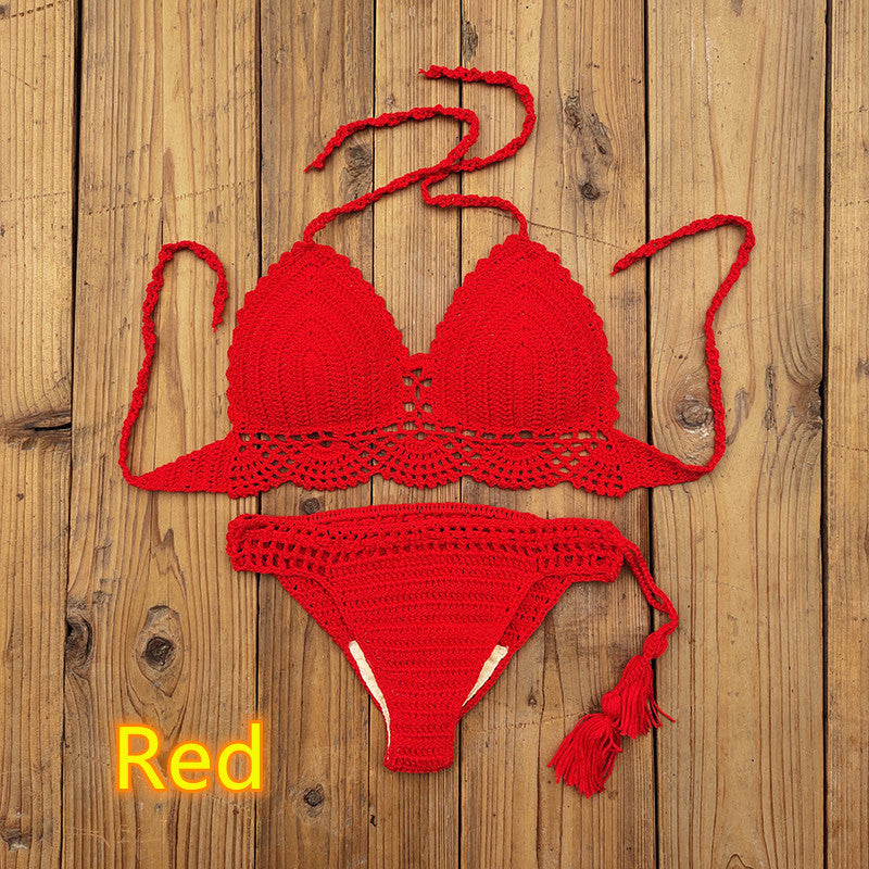 Bikini Océan Tissé Rouge | Zachoo