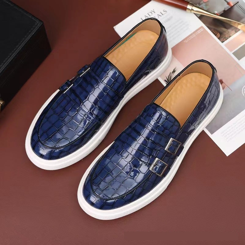Mocassins à boucles motif crocodile