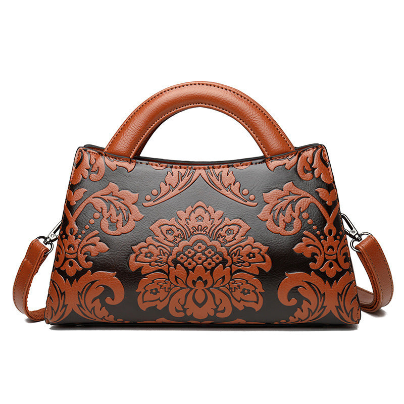 Sac à main Fleurs d'Élégance Brun | Zachoo