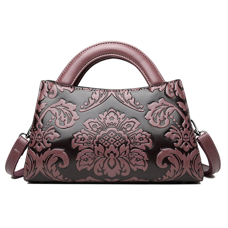 Sac à main Fleurs d'Élégance Pourpre | Zachoo