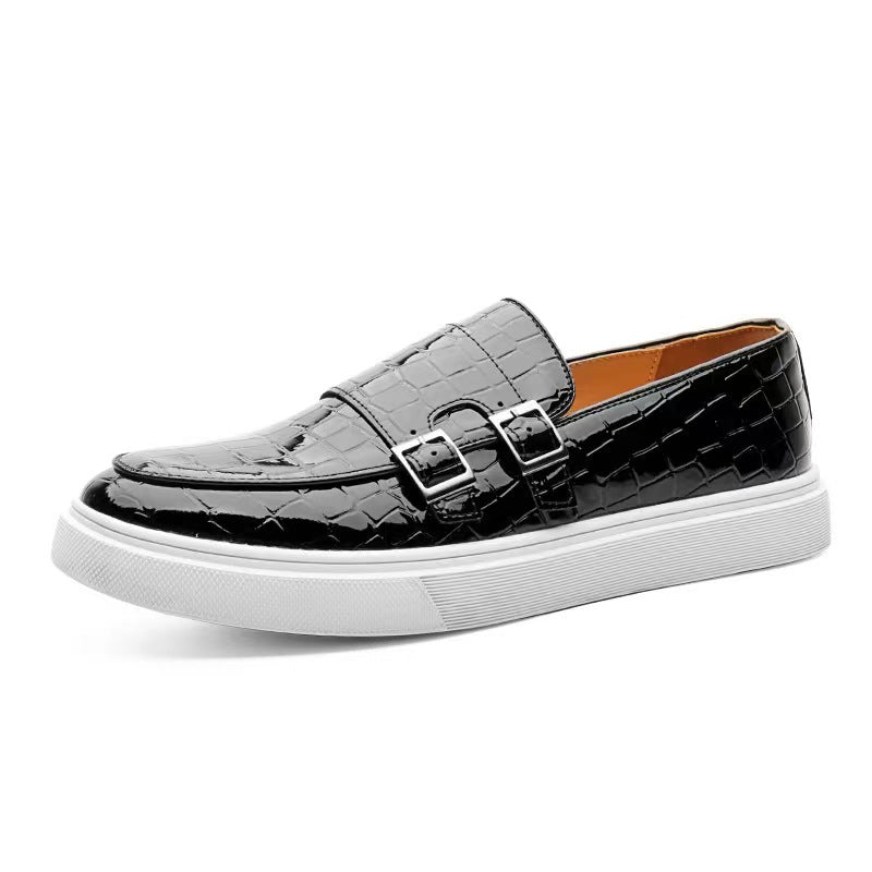 Mocassins à boucles motif crocodile