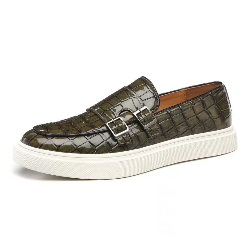 Mocassins à boucles motif crocodile