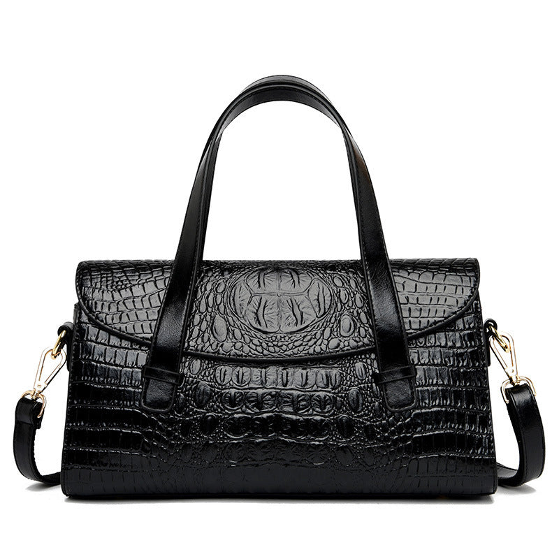 Sac à main Élégance Crocodile Noir | Zachoo