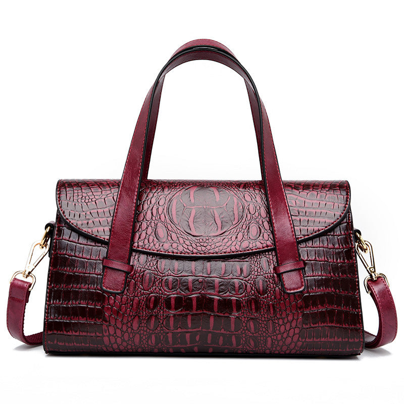 Sac à main Élégance Crocodile Pourpre | Zachoo