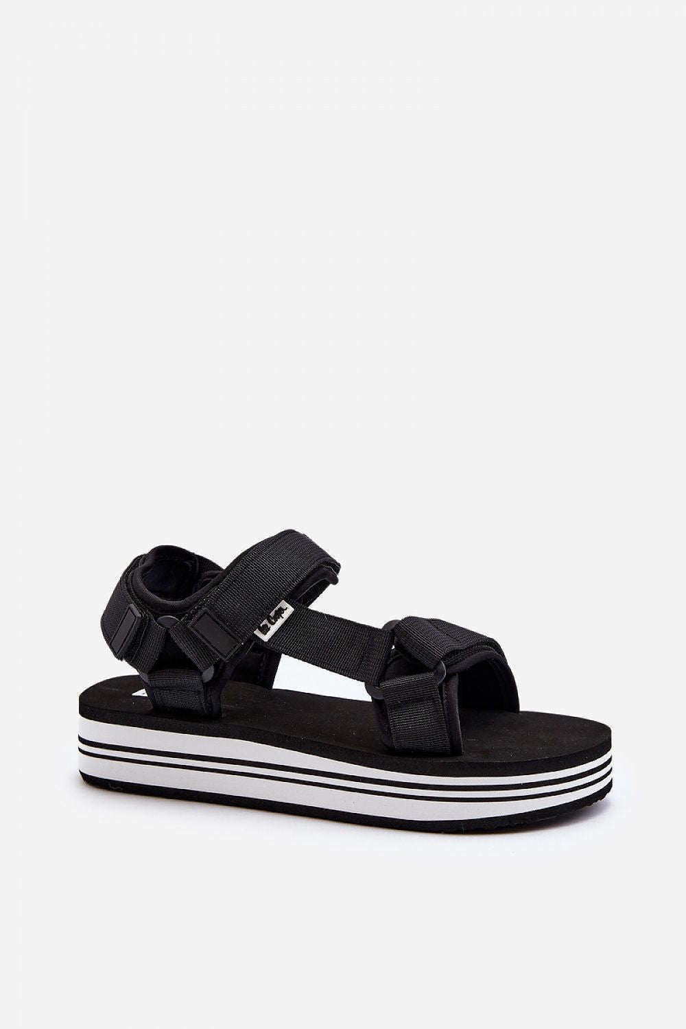 Sandales confortables pour femmes avec plateforme en mousse et bride velcro.
