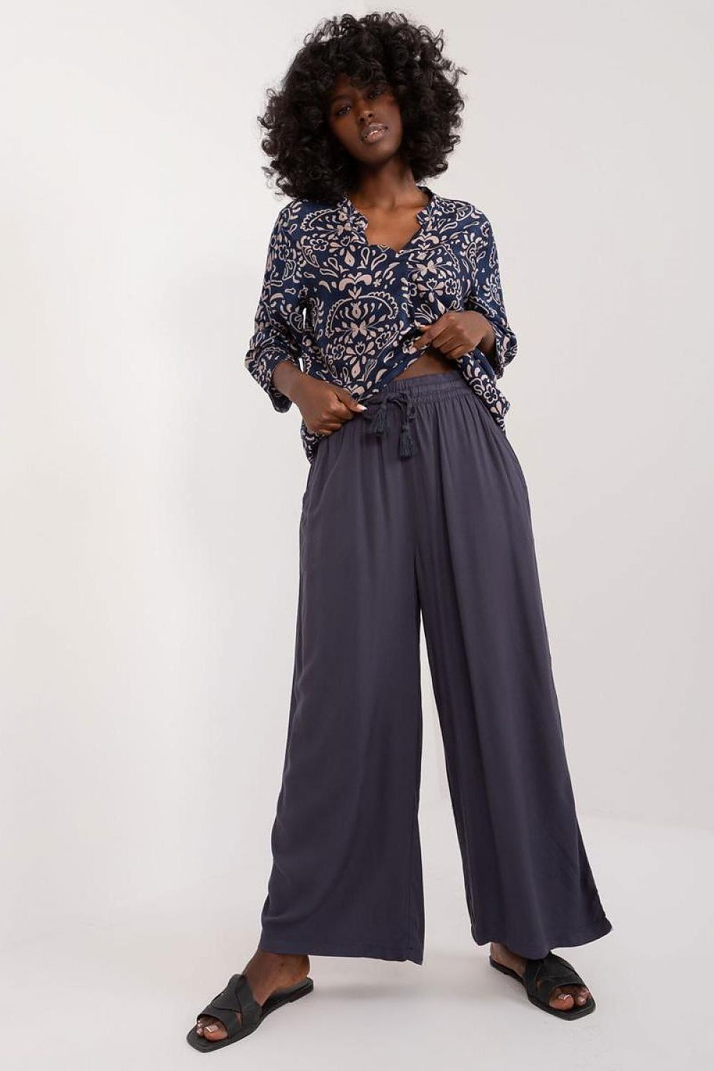 Pantalon femme FlowPantalon bleu marine | Zachoo