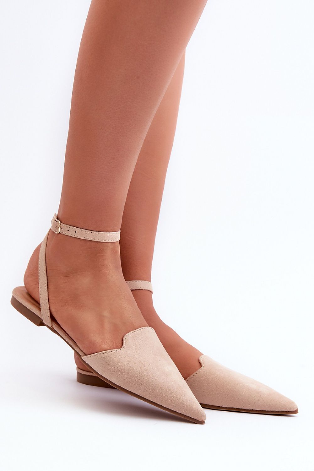 Ballerines élégantes en éco-suède avec bout pointu pour un look raffiné