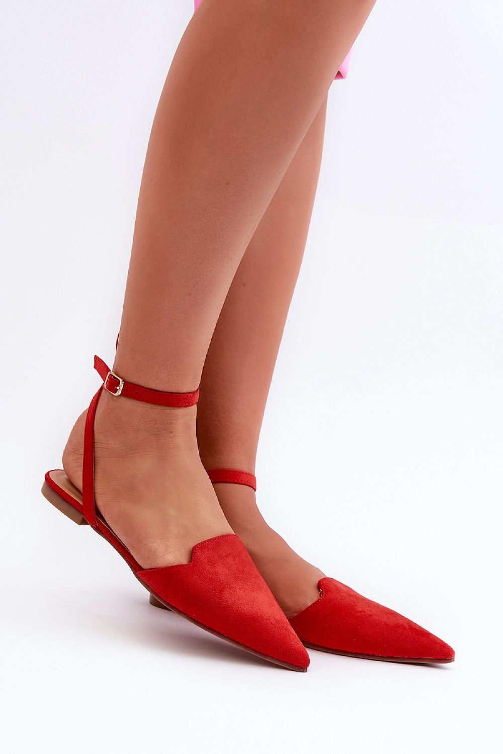 Ballerines élégantes en éco-suède avec bout pointu pour un look raffiné