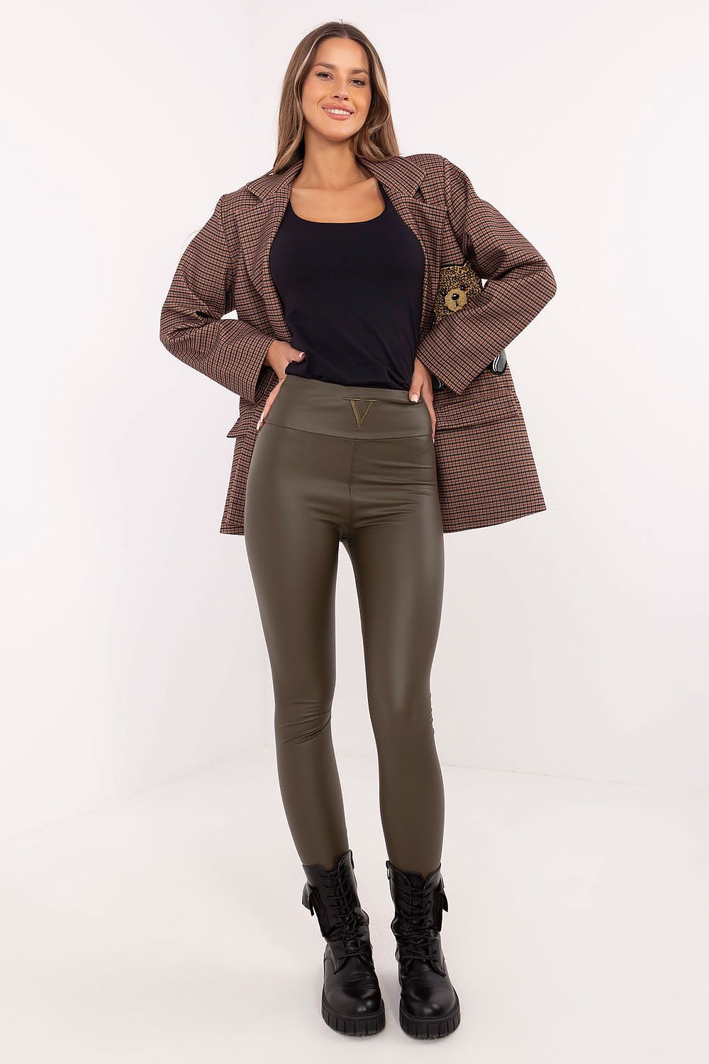 Leggings femme Nova CuirSkin vert | Zachoo