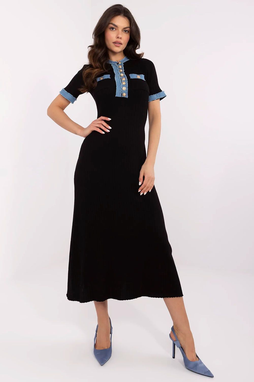 Robe de jour Cylvoria Knitform noir universelle | Zachoo