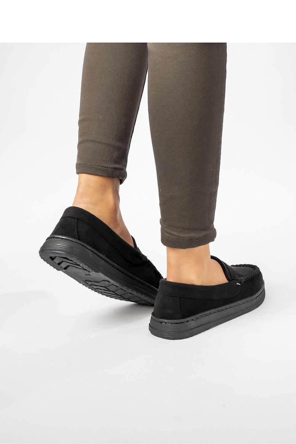 Mocassins rembourrés en cuir suédé écologique pour femmes, style mule.