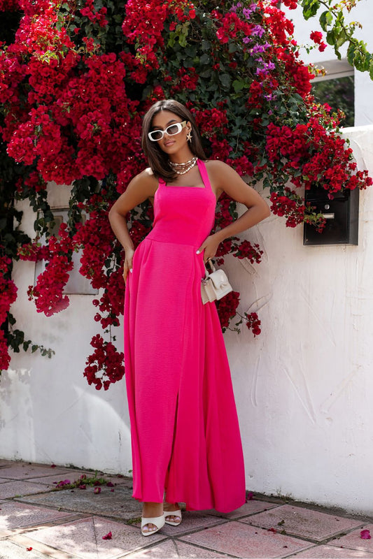 Robe longue femme en viscose – Melissya rosé | Zachoo