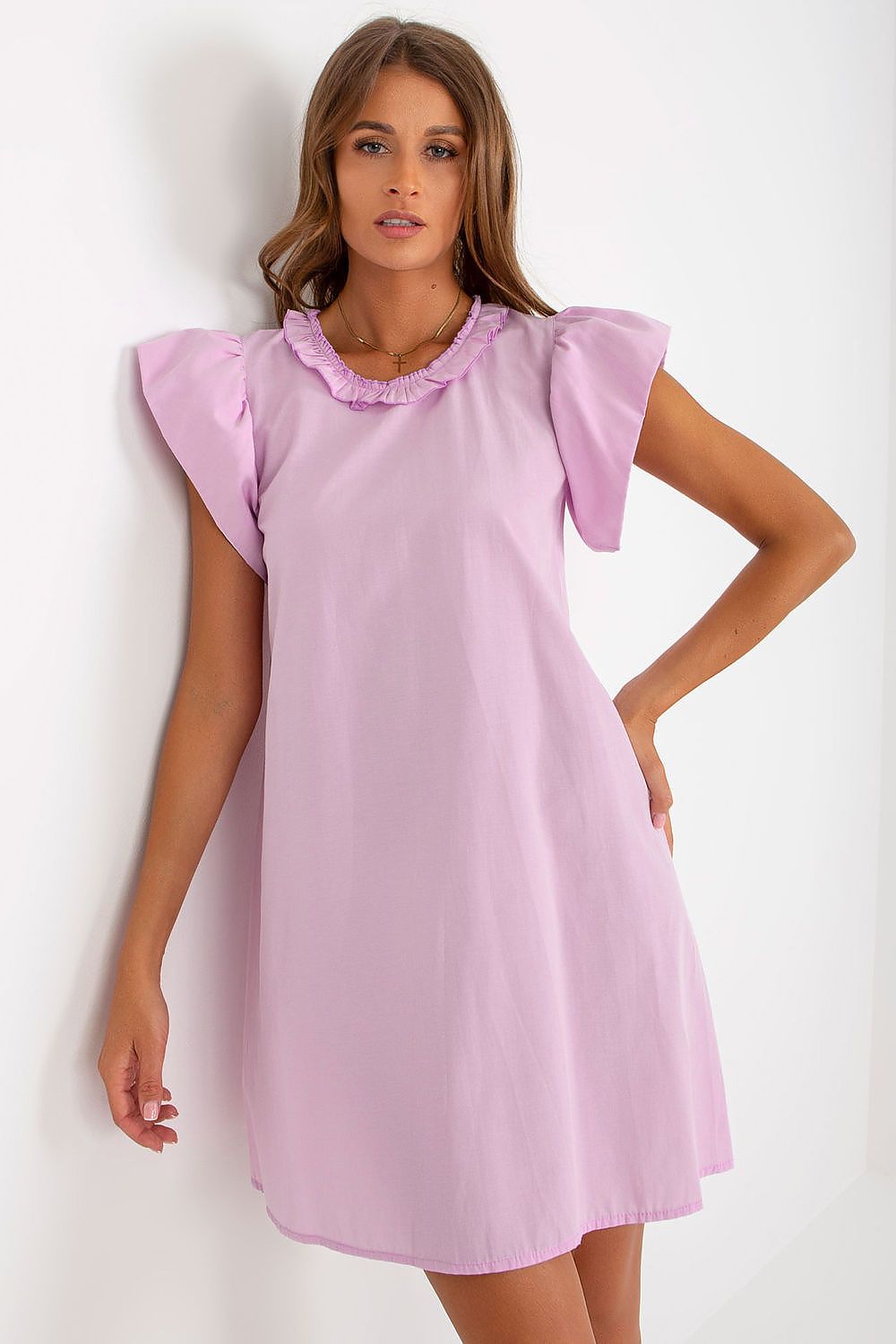 Robe d’été évasée en coton léger Valestina violet | Zachoo