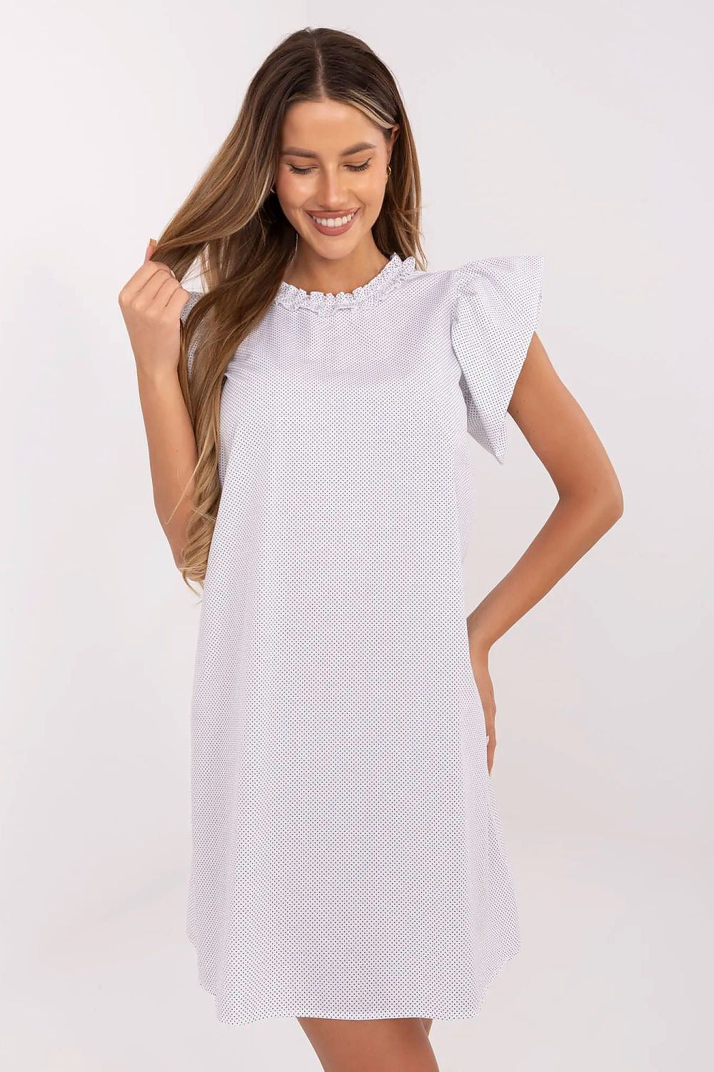 Robe d’été évasée en coton léger Valestina noir | Zachoo