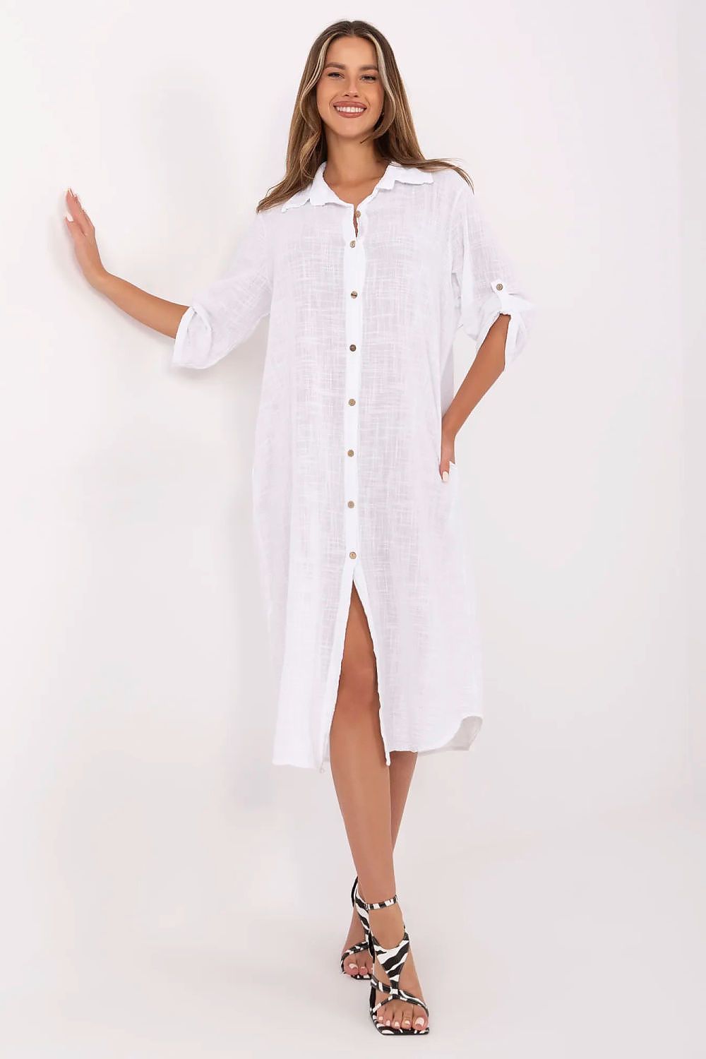 Robe chemise Brizane blanc universelle | Zachoo