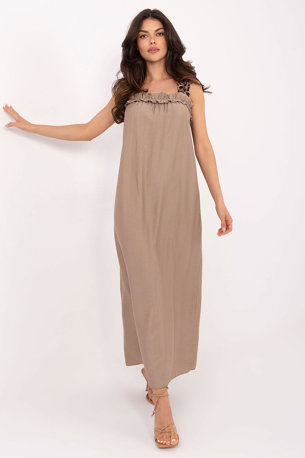 Robe de jour Solenya maxi beige universelle | Zachoo