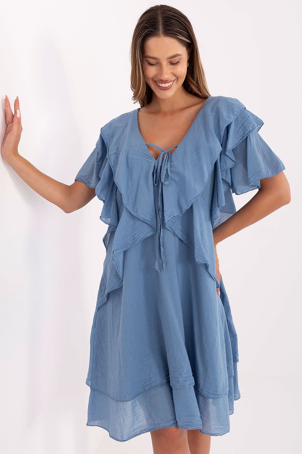 Robe bohème Liravelle coton bleu universelle | Zachoo