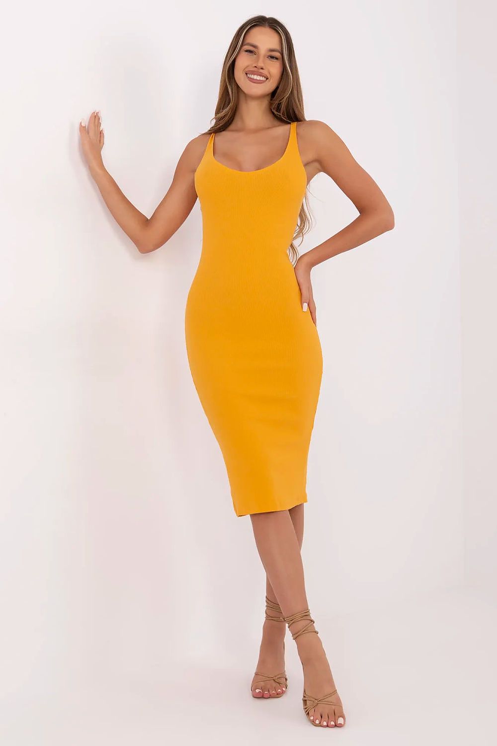 Robe crayon Miralune à bretelles orange | Zachoo