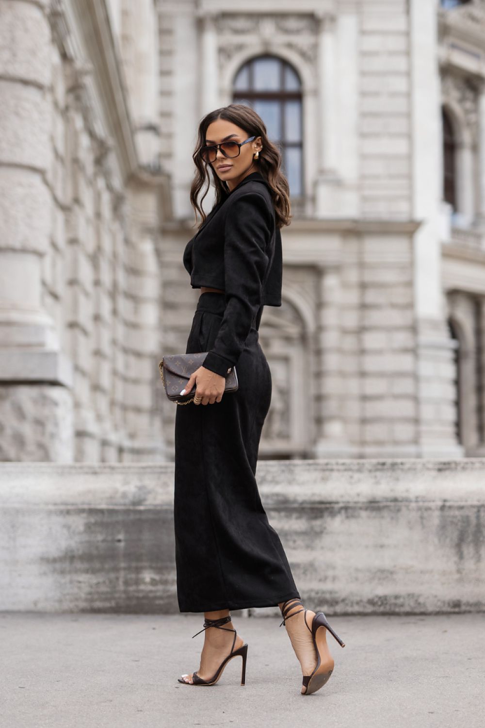 Ensemble femme blazer fluide pantalon taille haute - Eloria | Zachoo
