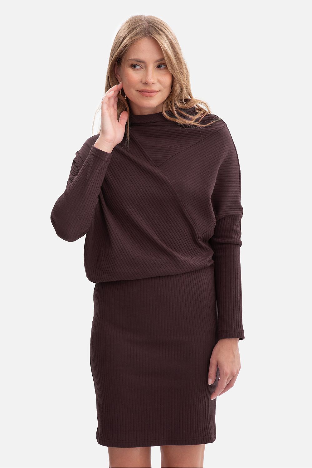Robe de jour en coton - Calvessa brun 2 | Zachoo
