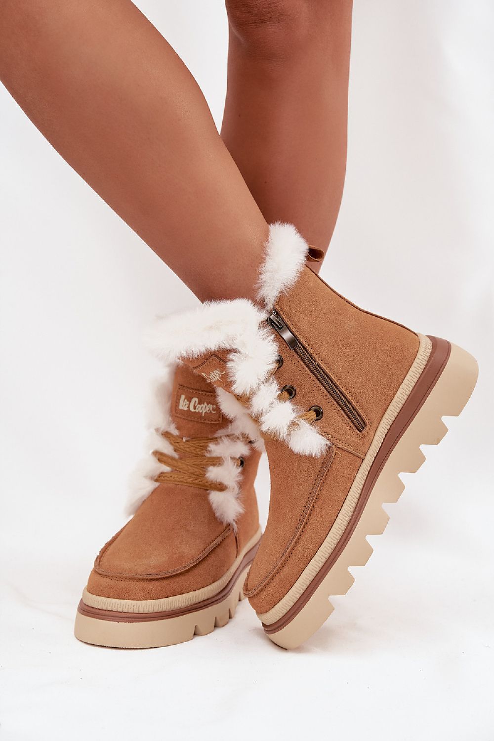 Bottes de neige femme en daim naturel – Leecoria | Zachoo