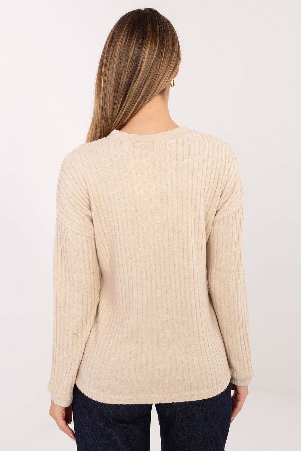 Pull femme côtelé en coton élasthanne – Solenya | Zachoo
