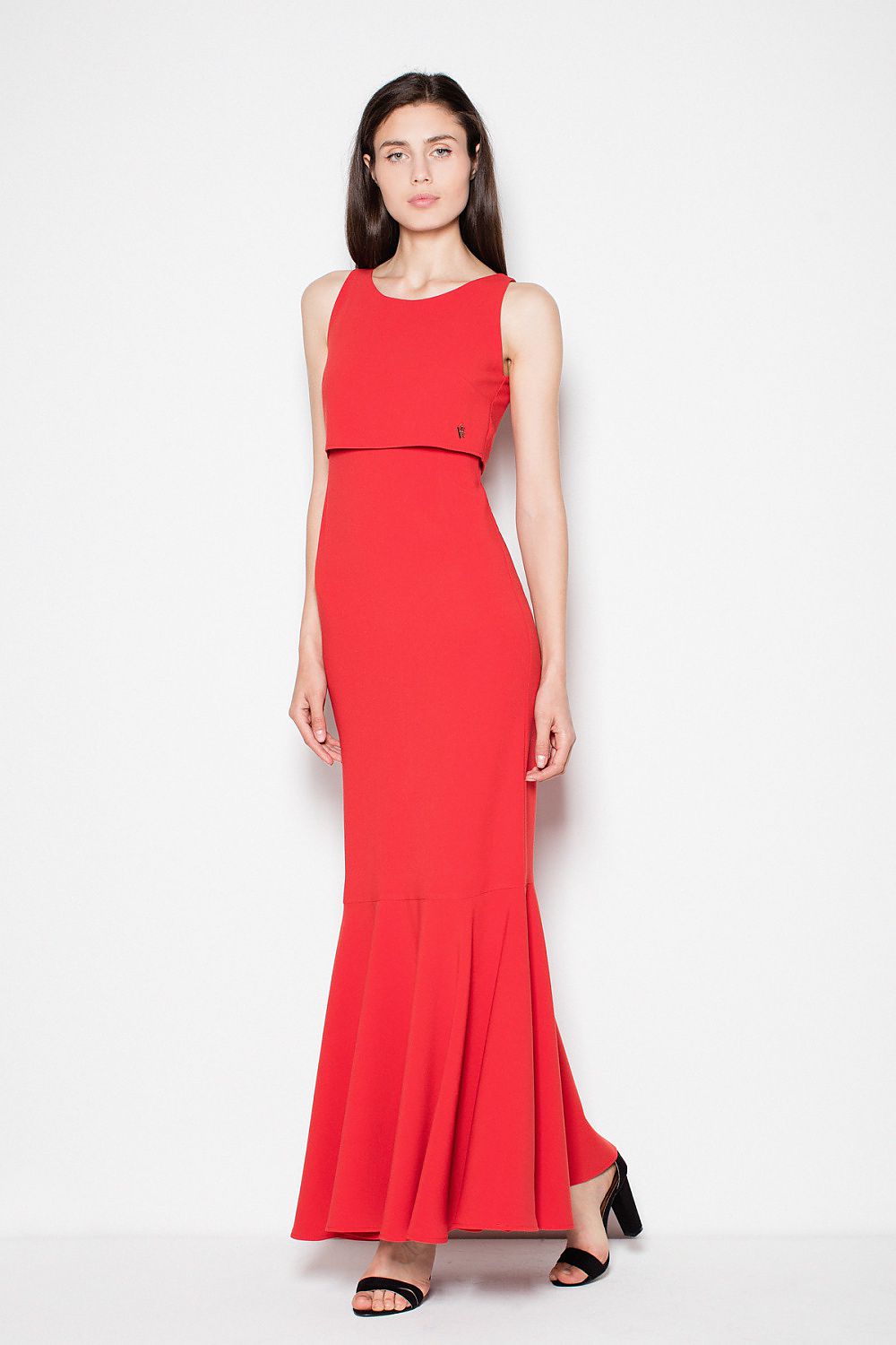 Robe longue Auralys Évasée rouge | Zachoo