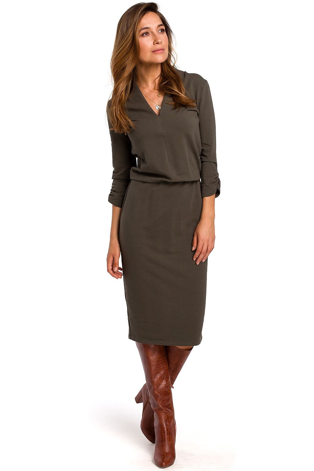 Robe de jour Nouvelle Aube – Robe Fluide à Taille Souple vert | Zachoo