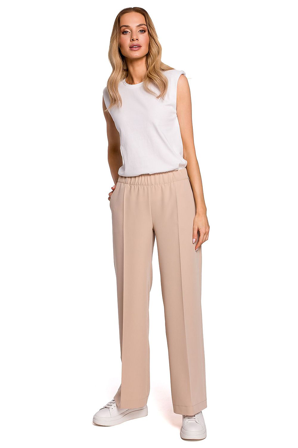 Pantalon de jour Nalmira beige | Zachoo