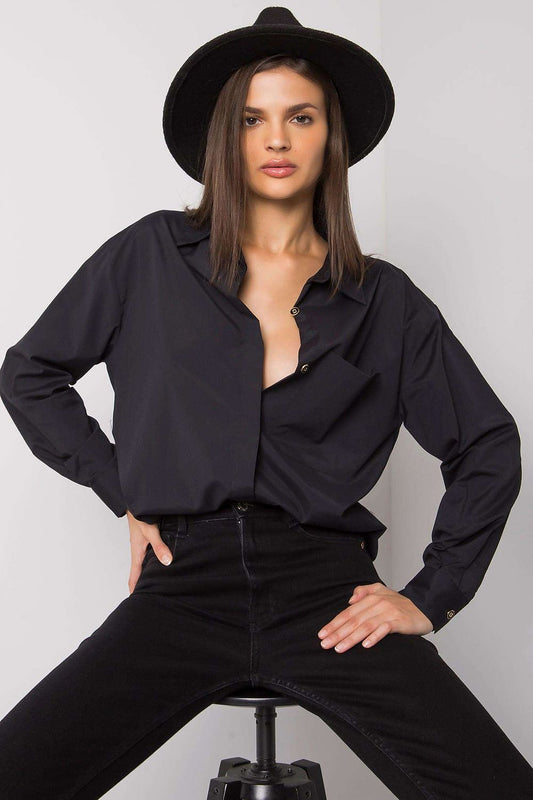 Chemise longue Avirelle structurée noir universelle | Zachoo