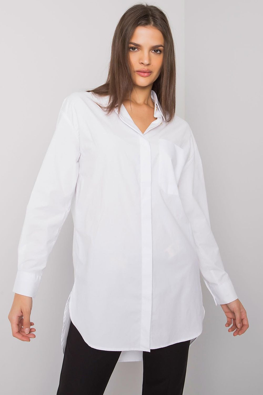 Chemise longue Avirelle structurée blanc universelle | Zachoo