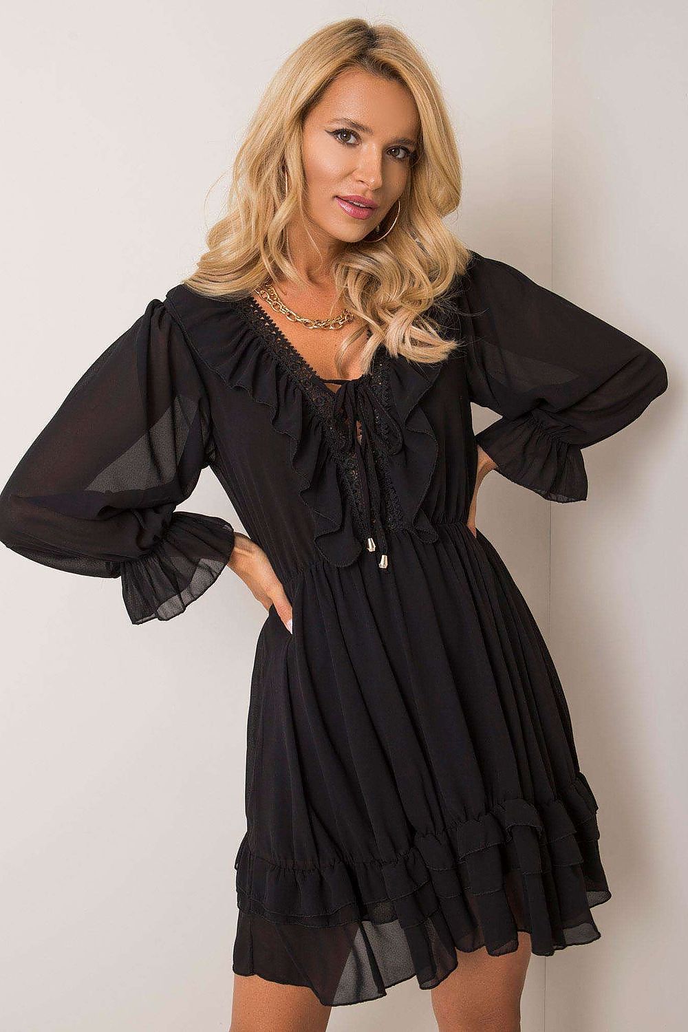Robe de jour Frisson Brodé noir universelle | Zachoo