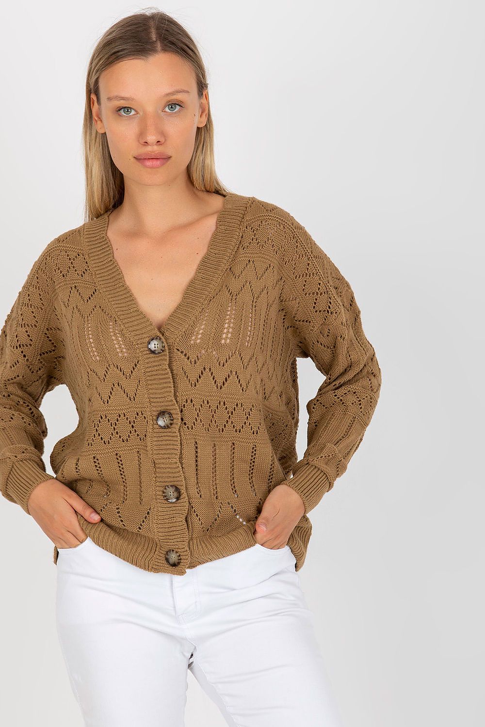 Cardigan Harmonie Tissée beige 2 universelle | Zachoo