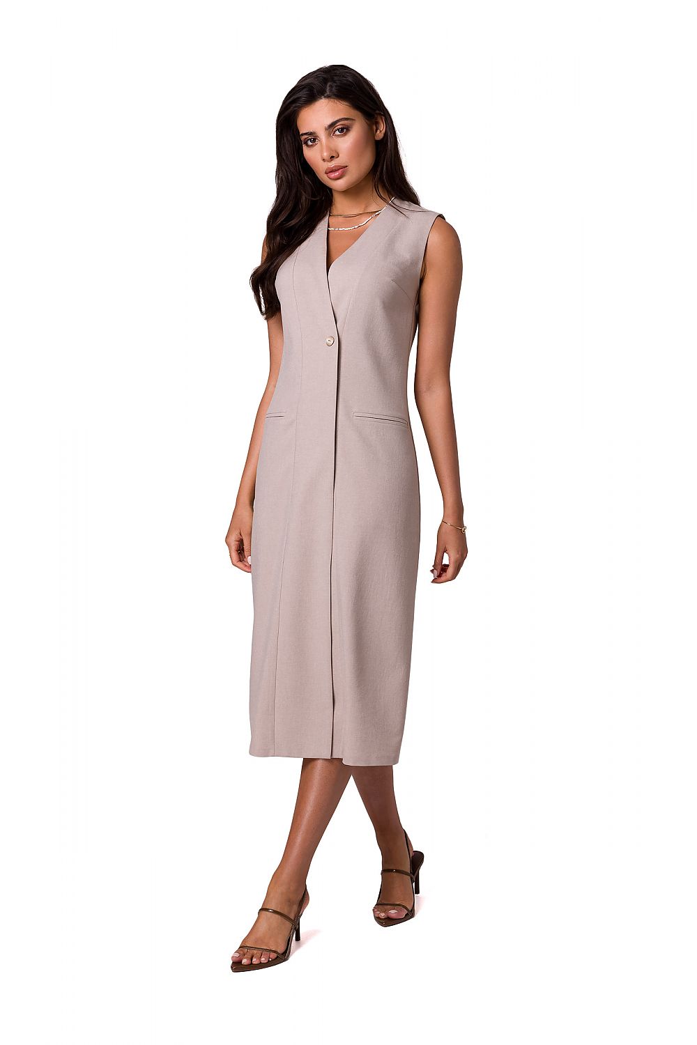 Robe de jour Novyssa Boutonnée beige 2 | Zachoo
