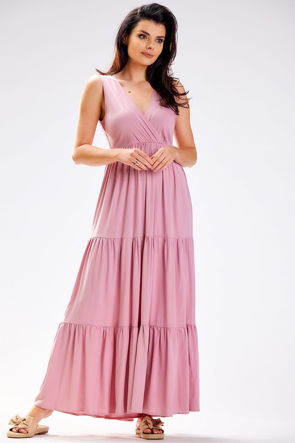 Robe de jour Aeloria ample en viscose rosé 2 | Zachoo