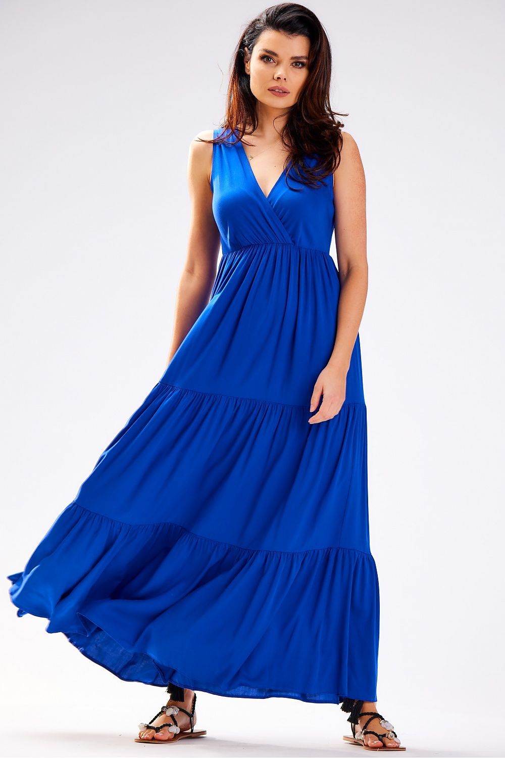 Robe de jour Aeloria ample en viscose bleu | Zachoo