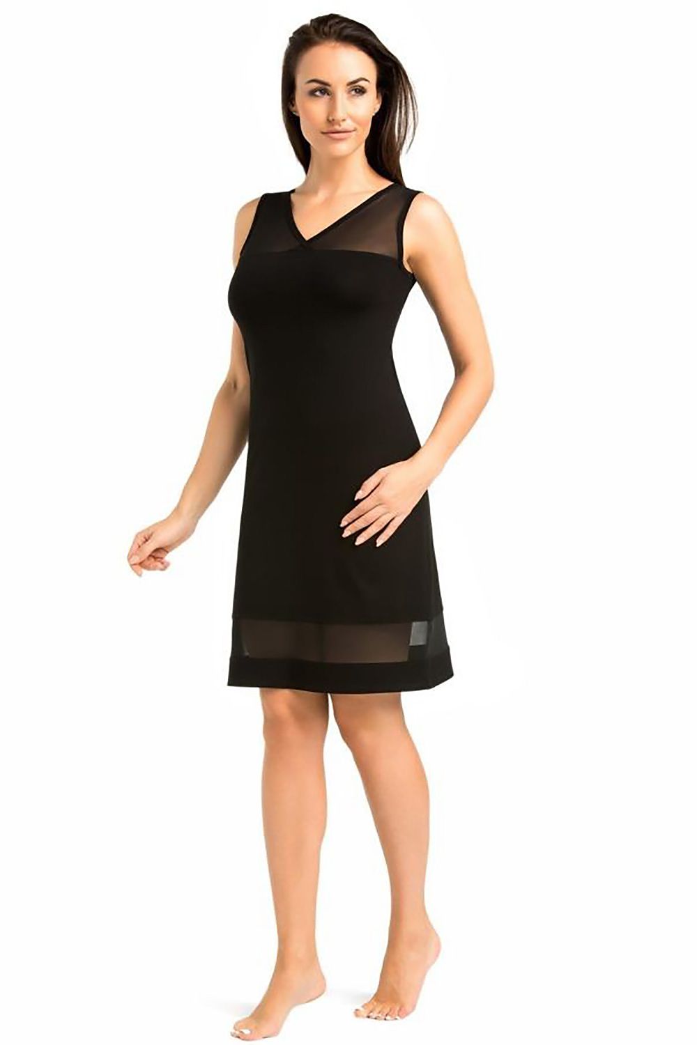 Chemise de nuit Calima Transparente noir | Zachoo