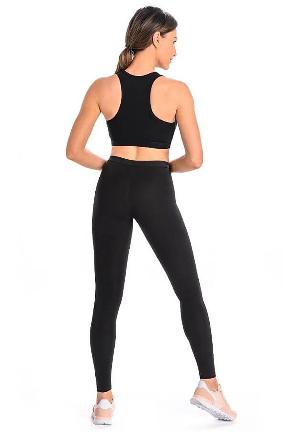 Leggings longs en coton extensible avec maintien optimal.