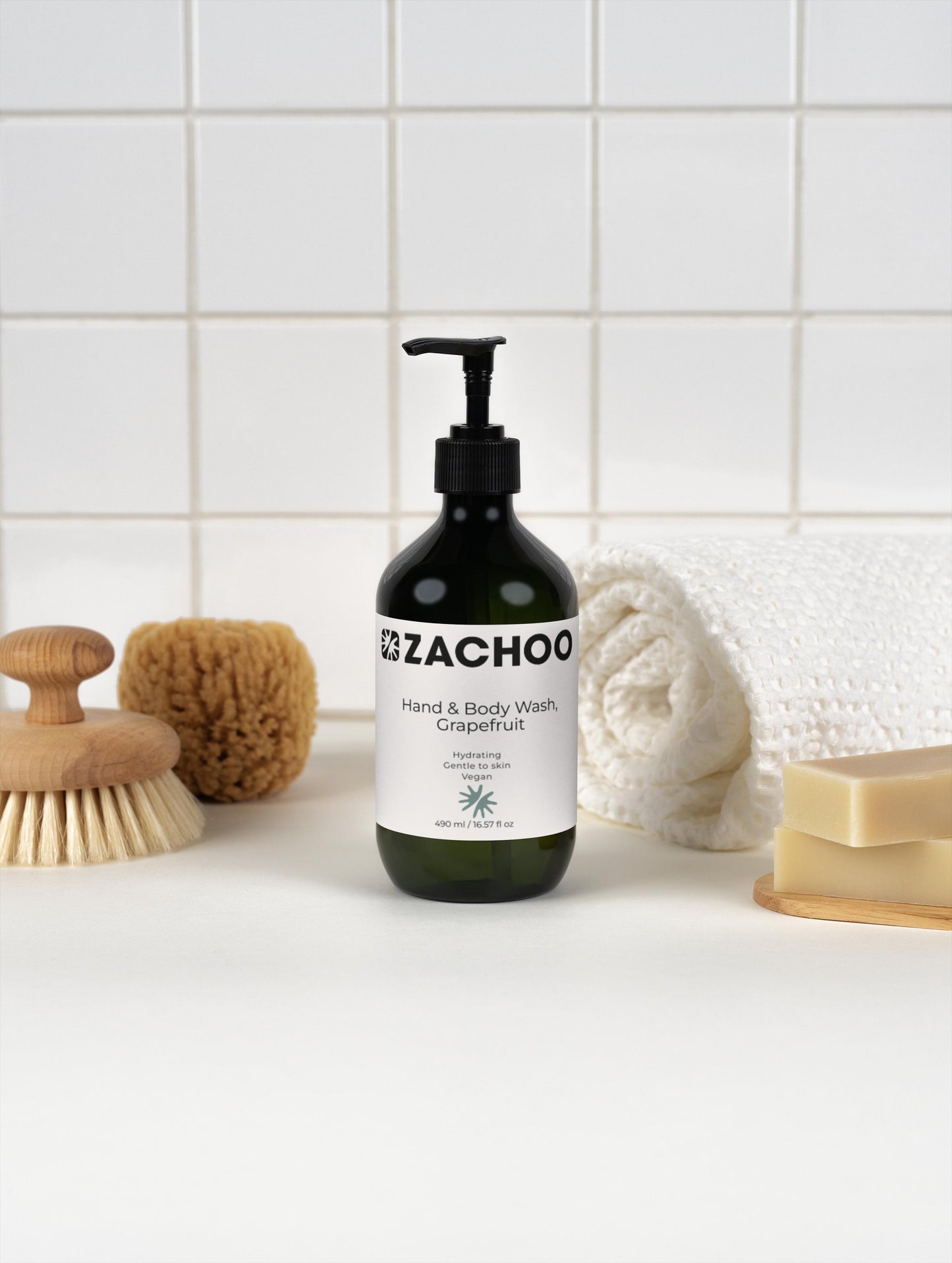 Gel Lavant Mains & Corps Pamplemousse Frais - Énergisant & Hydratant - Certifié Ecocert - Bio - 490ml | Zachoo