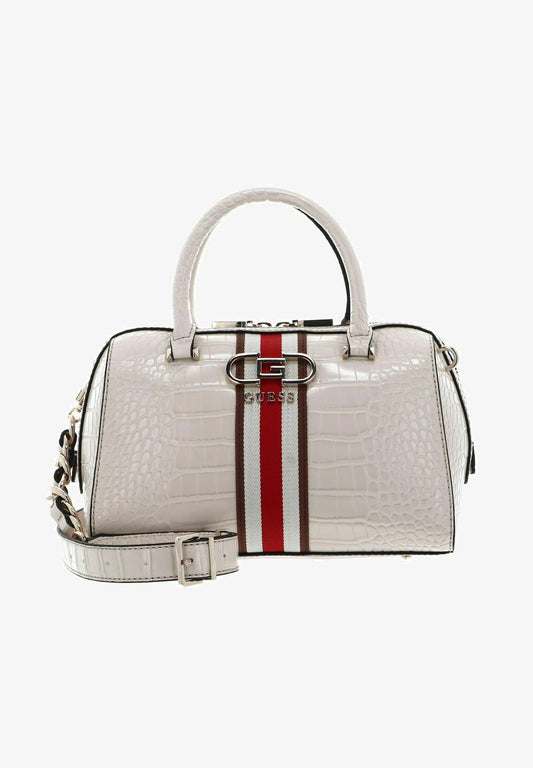 Sac Allure Voyage, élégant avec une texture crocodile et détails en contraste.