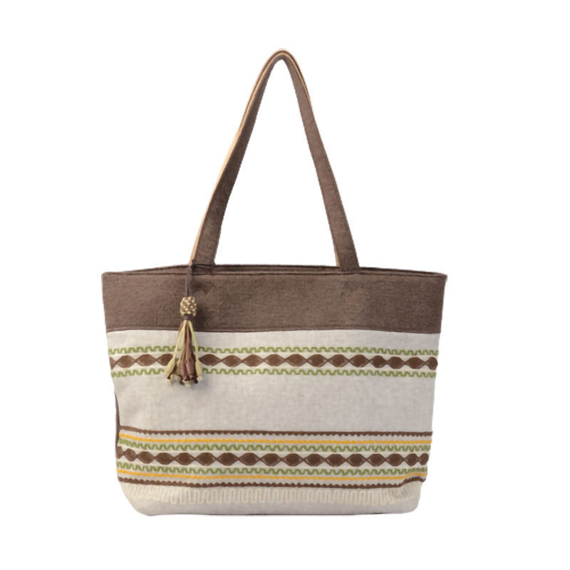 Sac Artisan Chic Blanc et marron | Zachoo