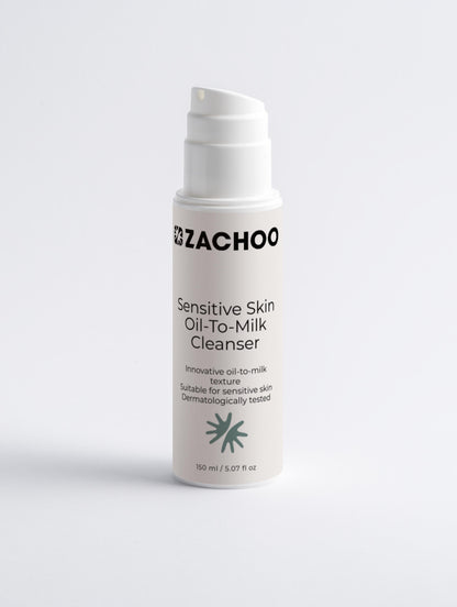 Nettoyant Huile-en-Lait Apaisant - Démaquillant & Double Nettoyage - Peaux Sensibles - 100% Naturel - 150ml | Zachoo