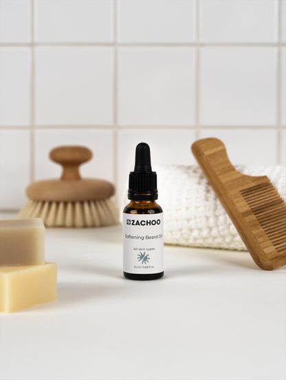 Huile de Barbe Assouplissante au CBD - Chanvre & Lavande - 100% Naturelle & Bio - Adoucit & Apaise - 20ml | Zachoo