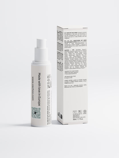 Crème Visage Anti-Taches & Éclat - Acide Kojique & Vitamine C - 100% Naturelle - Certifiée Ecocert - 50ml | Zachoo