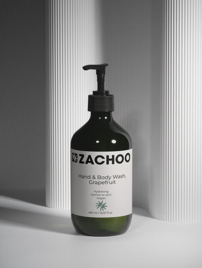 Gel Lavant Mains & Corps Pamplemousse Frais - Énergisant & Hydratant - Certifié Ecocert - Bio - 490ml | Zachoo
