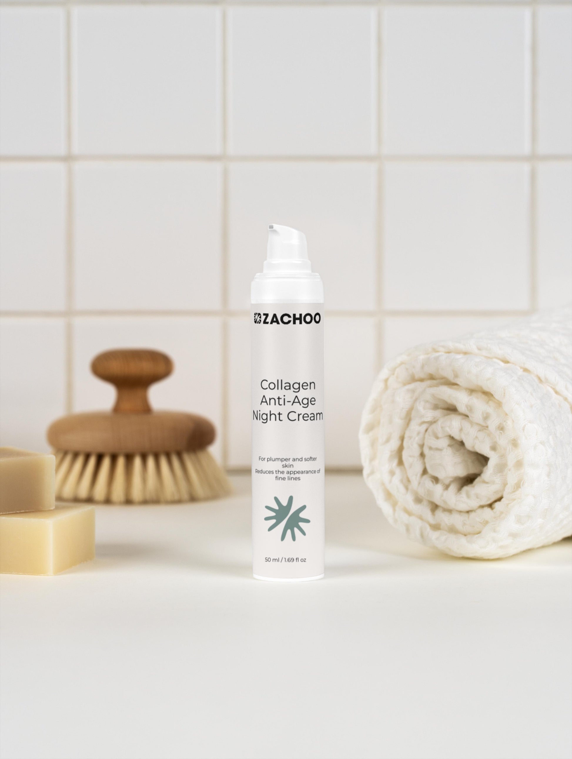 Crème de Nuit Anti-Âge Collagène & Plancton - Fermeté & Nutrition - Peaux Matures - Bio & 99% Naturelle - 50ml | Zachoo