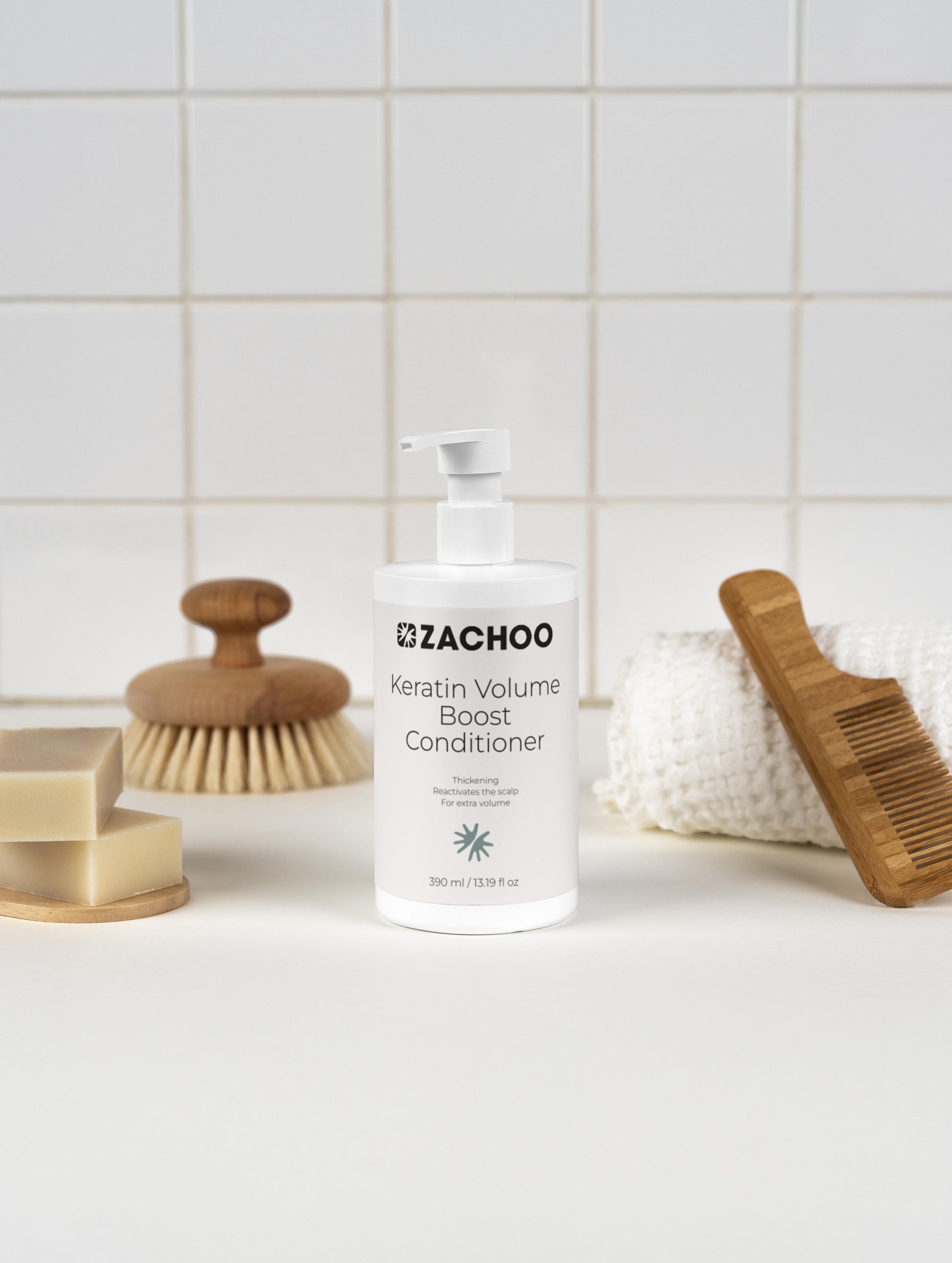 Après‑Shampooing Volume & Kératine – Force & Densité – 98 % Naturel - 390 ml | Zachoo