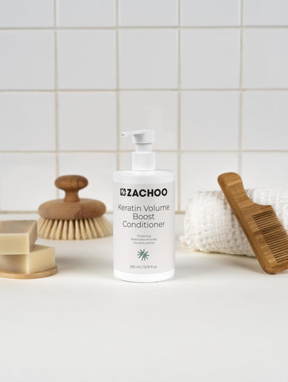 Après‑Shampooing Volume & Kératine – Force & Densité – 98 % Naturel - 390 ml | Zachoo